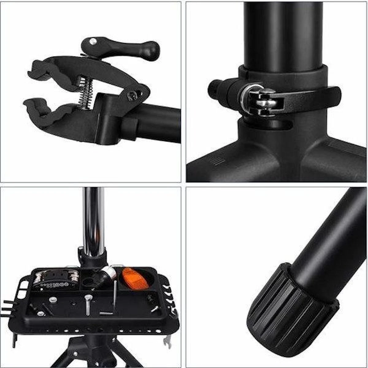 Merkloos Decopatent® PRO Montagestandaard Fiets - 360° Draaibaar - Verstelbaar + Gereedschapsbakje - Fiets Montage Reparatie Standaard 10 Merkloos Decopatent® PRO Montagestandaard Fiets - 360° Draaibaar - Verstelbaar + Gereedschapsbakje - Fiets Montage Reparatie Standaard - Afbeelding 10