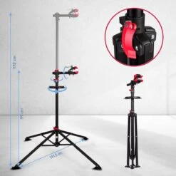 LifeGoods Fiets Montagestandaard - Fietsreparatie Racefiets / MTB - Incl. Stuurhouder - Zwart/Rood -Fietsenwinkel 1200x1200 693