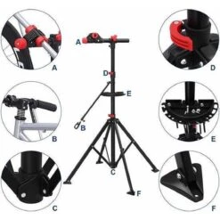 Merkloos Decopatent® Sterke Montagestandaard Fiets - 360° Draaibaar - Verstelbaar + Gereedschapsbakje - Fiets Montage Reparatie Standaard -Fietsenwinkel 1200x1200 744