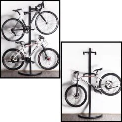 Merkloos Decopatent® Staand Fietsenrek Om 2 Fietsen Op Te Hangen - Ophangen Van 2 Fietsen Boven Elkaar - Fietsrek Ophangsysteem - 220 Cm -Fietsenwinkel 1200x1200 748