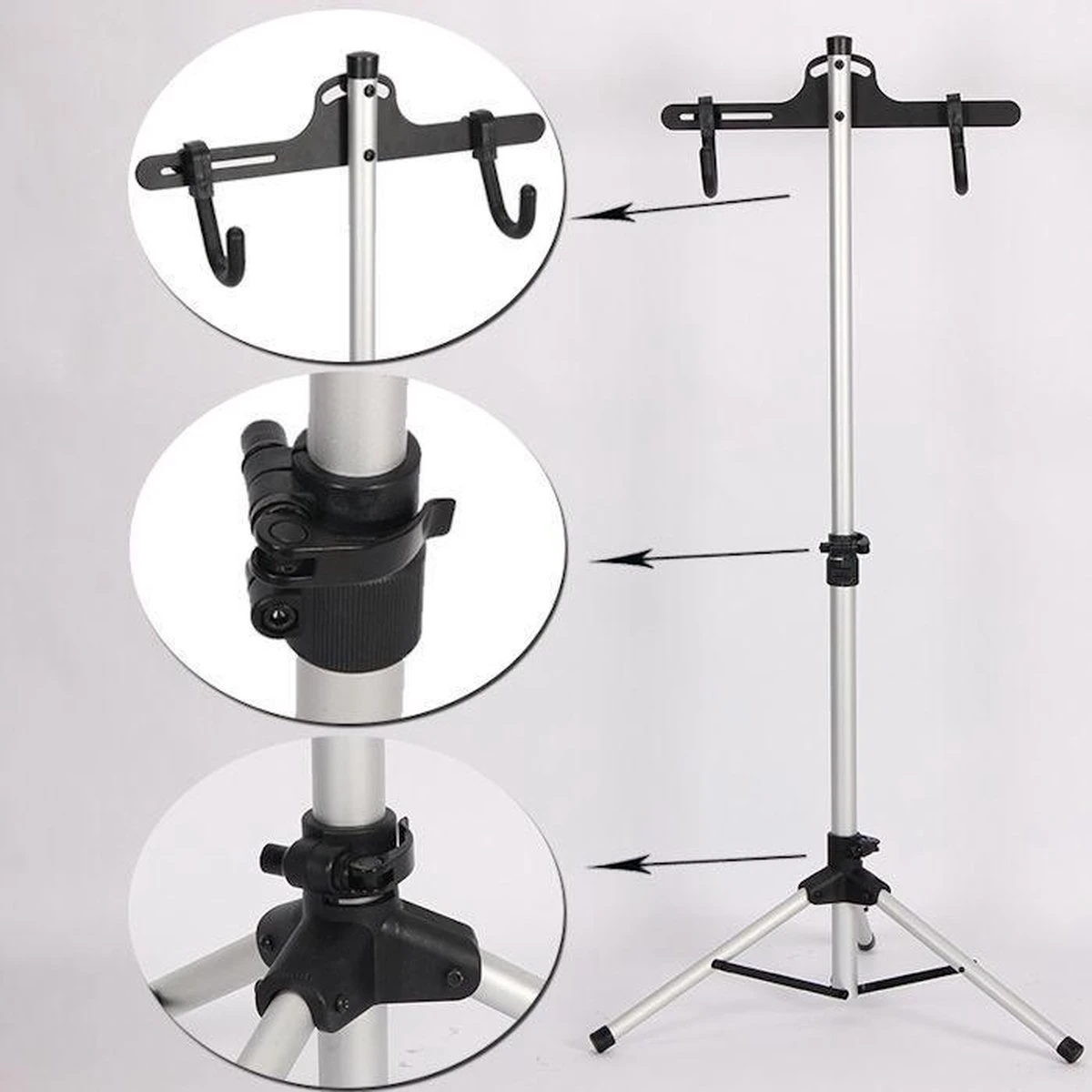 Merkloos Decopatent® Fiets Montage Standaard - Fiets Houder - Reparatie Montagestandaard - Bike Stand - Verstelbaar 0-30° - Montage Stang 3 Merkloos Decopatent® Fiets Montage Standaard - Fiets Houder - Reparatie Montagestandaard - Bike Stand - Verstelbaar 0-30° - Montage Stang - Afbeelding 3