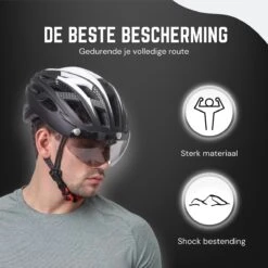 Rebela | Fietshelm | Helm | Hoofdbescherming | Sport Lights Matt Zwart- Wit | Heren-Dames | Medium 54/62cm -Fietsenwinkel 1200x1200 79
