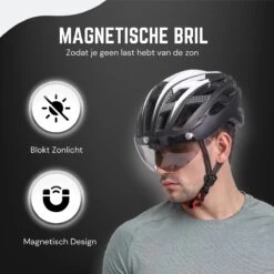 Rebela | Fietshelm | Helm | Hoofdbescherming | Sport Lights Matt Zwart- Wit | Heren-Dames | Medium 54/62cm -Fietsenwinkel 1200x1200 80