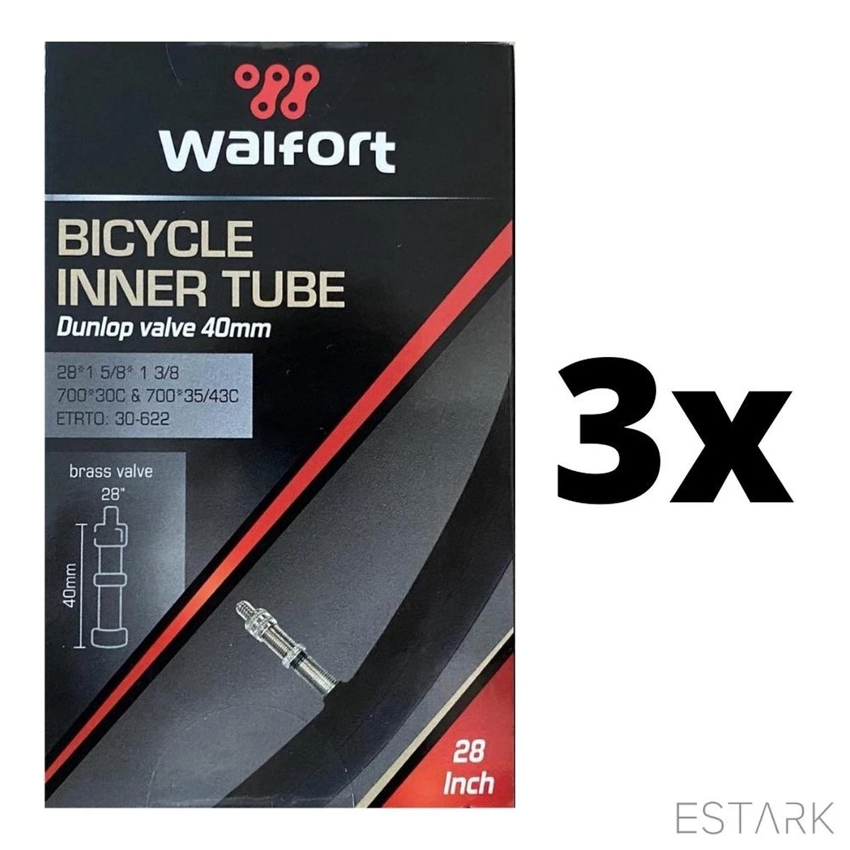 ESTARK® - 3 X Binnenband 28 Inch / 28" Voor De Fiets / Dunlop Ventiel / Racefiets / Mountainbike / 40 Mm / Band 40 / 30 - 622 Wiel / 28 * 1 5/8 * 1 3/8 / 28 " (A) 8 ESTARK® - 3 X Binnenband 28 Inch / 28" Voor De Fiets / Dunlop Ventiel / Racefiets / Mountainbike / 40 Mm / Band 40 / 30 - 622 Wiel / 28 * 1 5/8 * 1 3/8 / 28 " (A) - Afbeelding 8