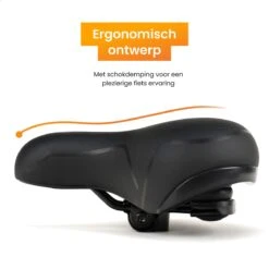 R2B® Fietszadel Voor Dames En Heren - Inclusief Waterdichte Zadelhoes - Zwart - Reflectie En Ventilatie - Gel Zadel / Gelzadel -Fietsenwinkel 1200x1200 820