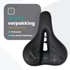 Voltano Dames Fietszadel - Zwart - Uitsparing - Waterdicht - Elastomeer Vering - Gratis Zadelstrop -Fietsenwinkel 1200x1200 856