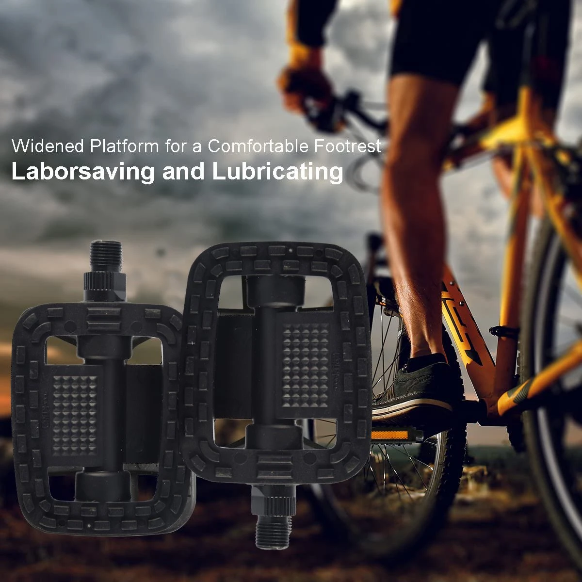 Fietspedalen - Anti Slip - Trappers Voor Fiets Met Reflector - 1.4 Mm Schroefdraad Zwart 5 Fietspedalen - Anti Slip - Trappers Voor Fiets Met Reflector - 1.4 Mm Schroefdraad Zwart - Afbeelding 5