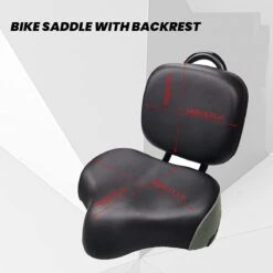Merkloos Rugleuning Zadel - Fietszadel Met Rugleuning - Oversized - Comfortabel Zacht Zadel - Met PU Kussen -Fietsenwinkel 1200x1200 927