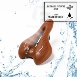 Voltano Sport Trekking Fietszadel - Comfortabel Gel Zadel - Met Uitsparing - Inclusief Zadelstrop - 100% Waterdicht - Unisex - Bruin -Fietsenwinkel 1200x1200 938