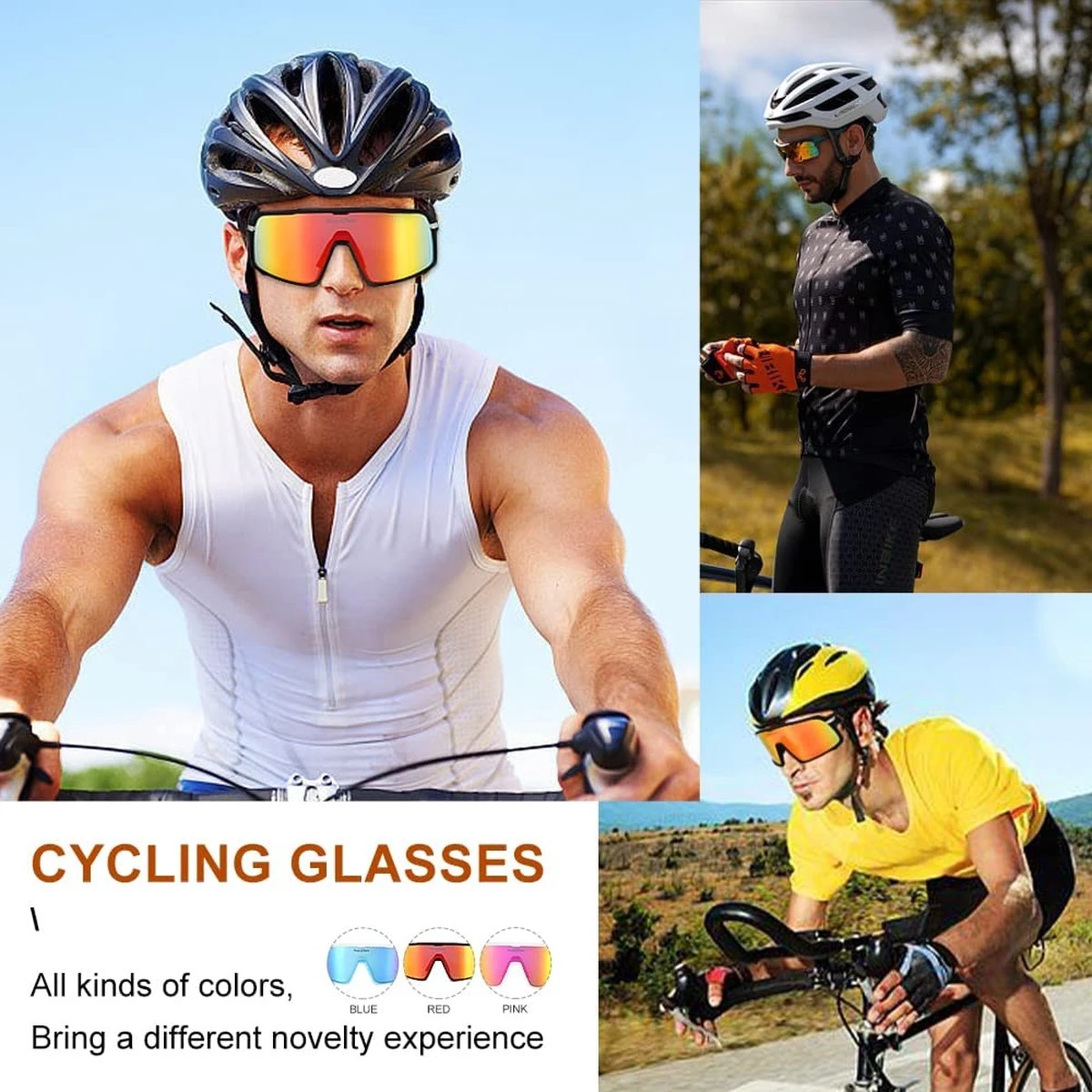 DOWO® - Fietsbrillen - Sportbrillen - Professionele Fietsbril - Lichtgewicht Racefiets 7 DOWO® - Fietsbrillen - Sportbrillen - Professionele Fietsbril - Lichtgewicht Racefiets - Afbeelding 7