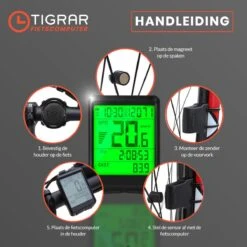 Kilometerteller Fiets - Fietscomputer Draadloos - KM Teller Fiets - Waterdicht Met 17 Functies Snelheidsmeter -Fietsenwinkel 1200x1200 957