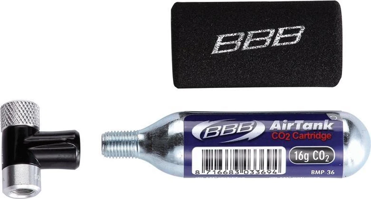 BBB Cycling AirSpeed Minipomp - Fietspomp Co2 Patroon - Pomp Fiets Mini - Zwart - BMP-32 1 BBB Cycling AirSpeed Minipomp - Fietspomp Co2 Patroon - Pomp Fiets Mini - Zwart - BMP-32