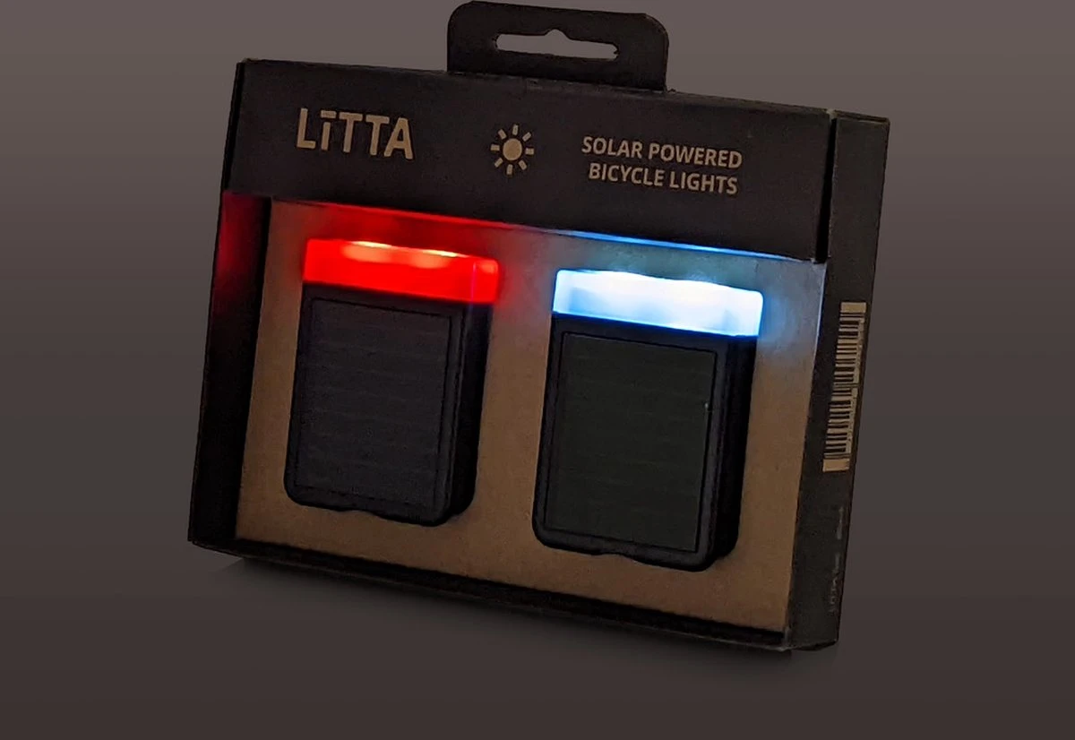 LITTA 2 Fietsverlichting Op Zonne-energie - Zwart (set) 6 LITTA 2 Fietsverlichting Op Zonne-energie - Zwart (set) - Afbeelding 6