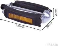 ESTARK® Klassieke Fietspedalen - Set Van Twee - Anti-Slip Fietspedalen Set Met Reflectoren - Pedaal Zwart Zilver - Fiets Pedalen Trappers Fiets Pedaal - Fietstrappers - Losse Trappers - 2 STUKS - Pedalen -Fietsenwinkel 1200x936