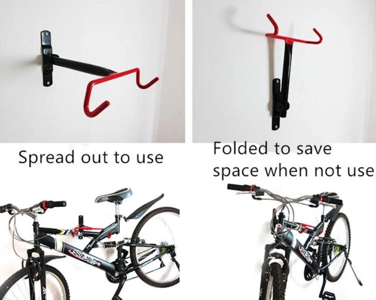 Merkloos Decopatent® Fiets Ophangsysteem Inklapbaar - Fietshaak - Wand Ophangbeugel - Muurbeugel Fiets - Fiets Ophangbeugel - Fietsbeugel 2 Merkloos Decopatent® Fiets Ophangsysteem Inklapbaar - Fietshaak - Wand Ophangbeugel - Muurbeugel Fiets - Fiets Ophangbeugel - Fietsbeugel - Afbeelding 2