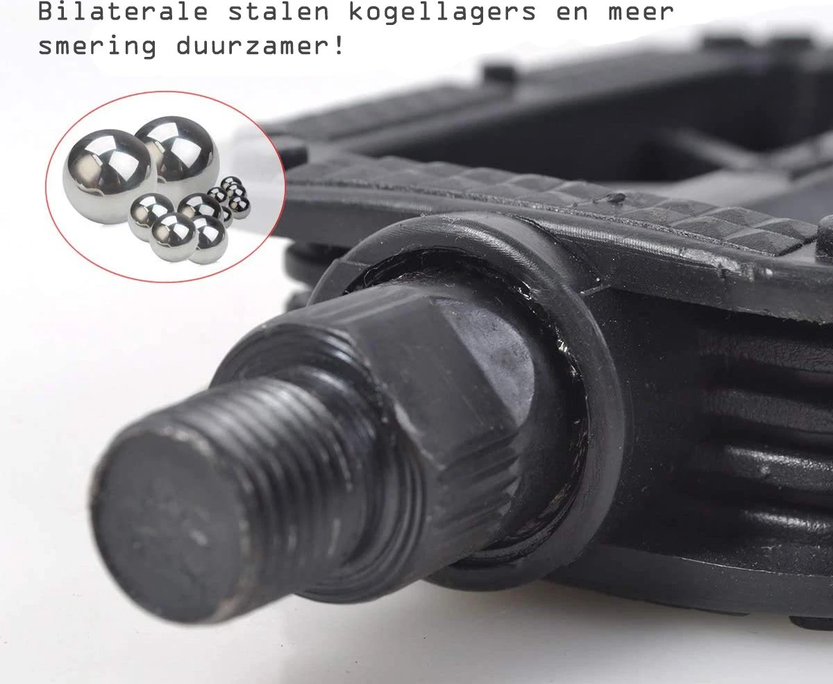 Fietspedalen - Anti Slip - Trappers Voor Fiets Met Reflector - 1.4 Mm Schroefdraad Zwart 6 Fietspedalen - Anti Slip - Trappers Voor Fiets Met Reflector - 1.4 Mm Schroefdraad Zwart - Afbeelding 6