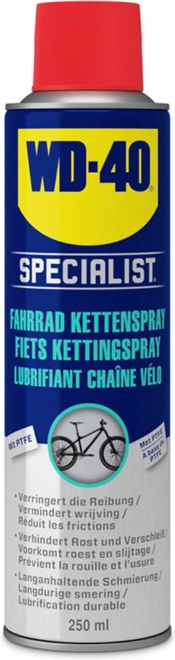 WD-40 Specialist® Fiets Kettingspray - 250ml - Smeerolie - Smeermiddel - Maximale Smering En Vermindert Slijtage -Fietsenwinkel 318x1200