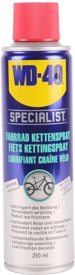 WD-40 Specialist® Fiets Kettingspray - 250ml - Smeerolie - Smeermiddel - Maximale Smering En Vermindert Slijtage