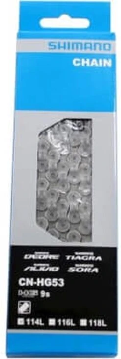 Ketting 9 Speed Shimano HG53 Deore/LX/Tiagra - 116 Schakels Bulc -Fietsenwinkel 407x1200