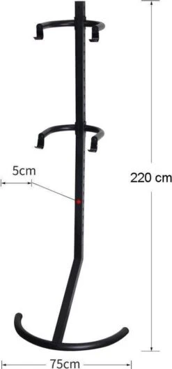 Merkloos Decopatent® Staand Fietsenrek Om 2 Fietsen Op Te Hangen - Ophangen Van 2 Fietsen Boven Elkaar - Fietsrek Ophangsysteem - 220 Cm -Fietsenwinkel 561x1200