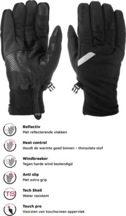 Luxe Winter Handschoen - Warm Door Dikke Stof En Thinsulate - Waterproof - Windvrij - Touchscreen Fietshandschoen - Reflecterend - Unisex R2 -R2 - Storm Winter Fietshandschoenen - Zwart - Maat XXL / 10 -Fietsenwinkel 700x1200 3