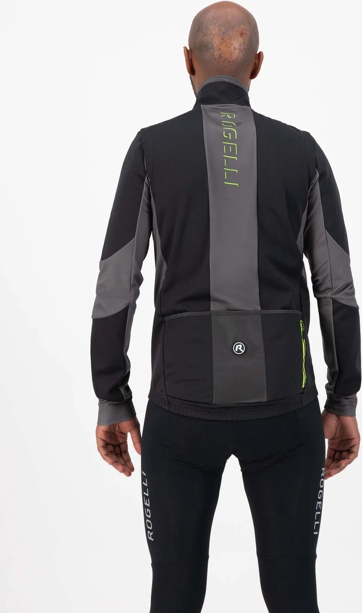 Rogelli Brave Winterjack - Fietsjack - Zwart/Grijs/Fluor - Heren - Maat L 4 Rogelli Brave Winterjack - Fietsjack - Zwart/Grijs/Fluor - Heren - Maat L - Afbeelding 4