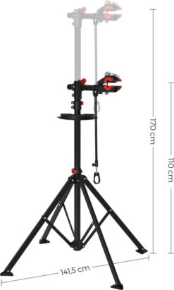 ACAZA Fiets Bevestigingsstandaard Met Snelsluiting, Gereedschapshouder En Stuurhouder, Lichte En Draagbare Reparatie Standaard Voor Fietsen, Zwart Statief -Fietsenwinkel 722x1200 1