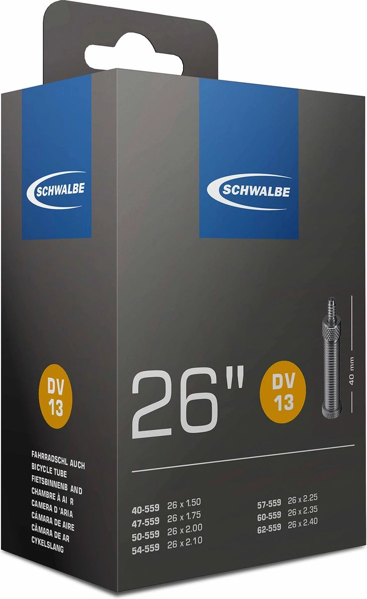 Schwalbe Binnenband - DV13 - 26 Inch X 1.50 - 2.40 - Hollands Ventiel - 40mm 4 Schwalbe Binnenband - DV13 - 26 Inch X 1.50 - 2.40 - Hollands Ventiel - 40mm - Afbeelding 4