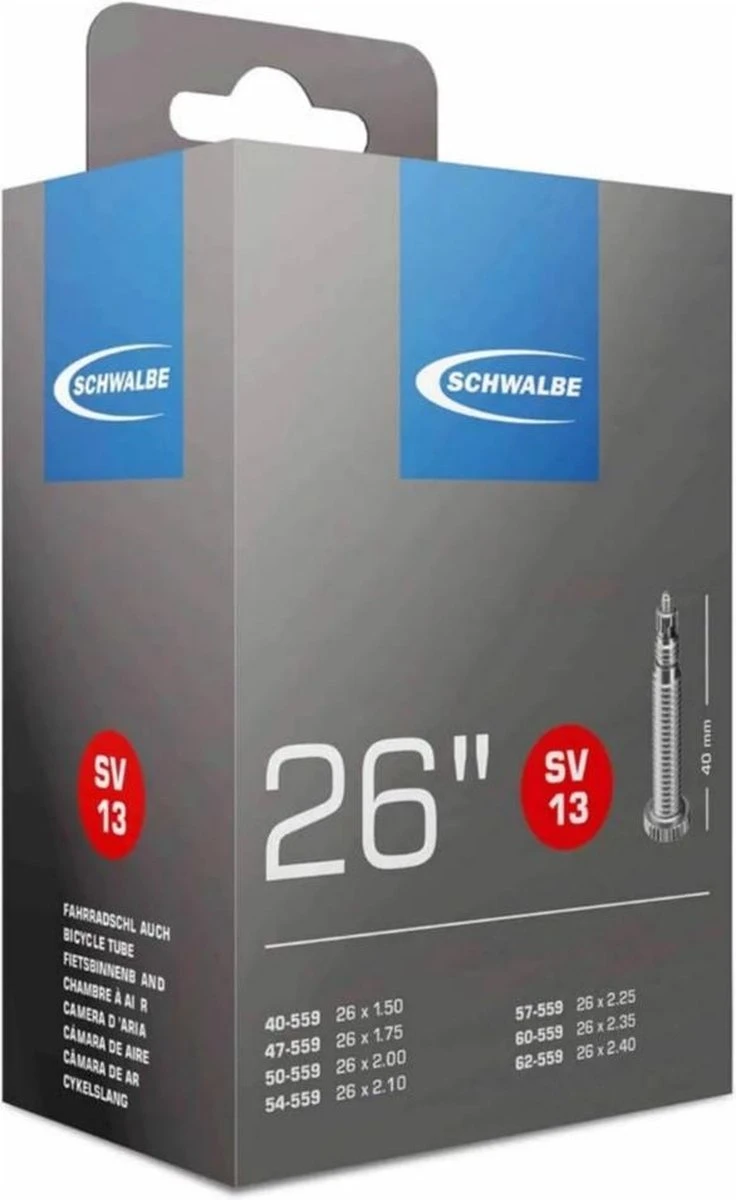 Schwalbe Binnenband - SV13 - 26 Inch X 1.50 - 2.40 - Frans Ventiel - 40mm 1 Schwalbe Binnenband - SV13 - 26 Inch X 1.50 - 2.40 - Frans Ventiel - 40mm