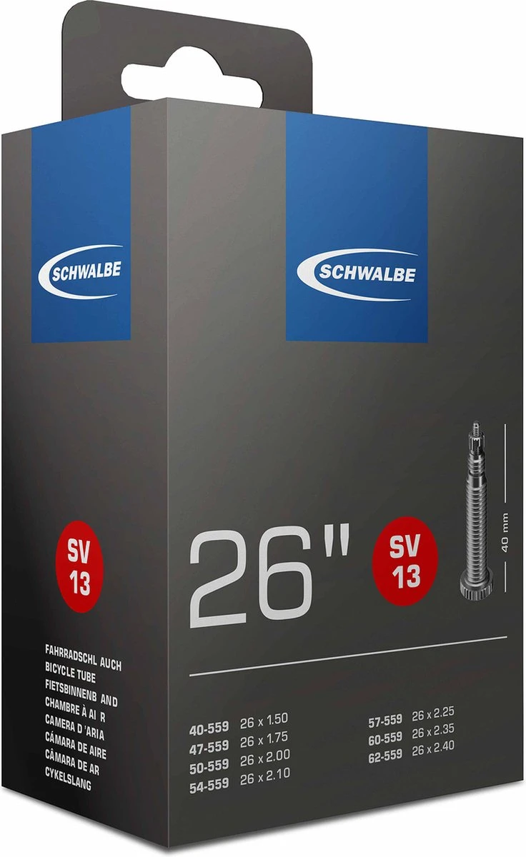 Schwalbe Binnenband - SV13 - 26 Inch X 1.50 - 2.40 - Frans Ventiel - 40mm 5 Schwalbe Binnenband - SV13 - 26 Inch X 1.50 - 2.40 - Frans Ventiel - 40mm - Afbeelding 5