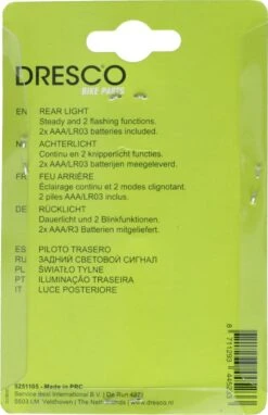 Dresco Achterlicht Fiets 3 Led's | Fietsverlichting Led | Achterlicht Met Batterij En Knipperlicht -Fietsenwinkel 776x1200 4