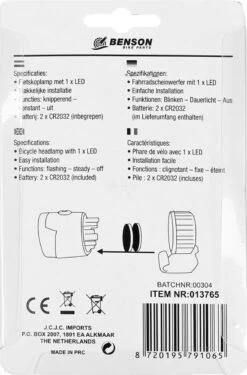 Benson Fietskoplamp LED - Compact - Sport - Waterdicht - Wit -Fietsenwinkel 791x1200 3