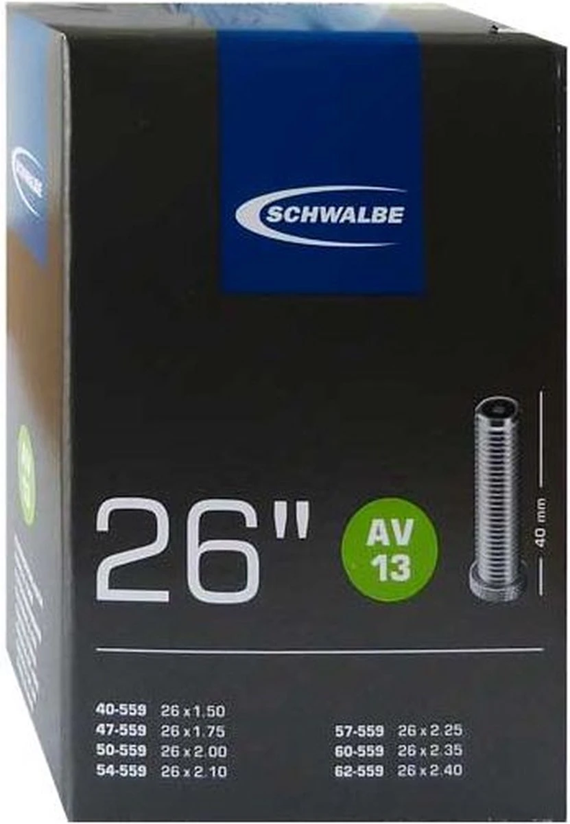 Schwalbe Binnenband - AV13 - 26 Inch X 1.50 - 2.40 - Auto Ventiel - 40mm 6 Schwalbe Binnenband - AV13 - 26 Inch X 1.50 - 2.40 - Auto Ventiel - 40mm - Afbeelding 6