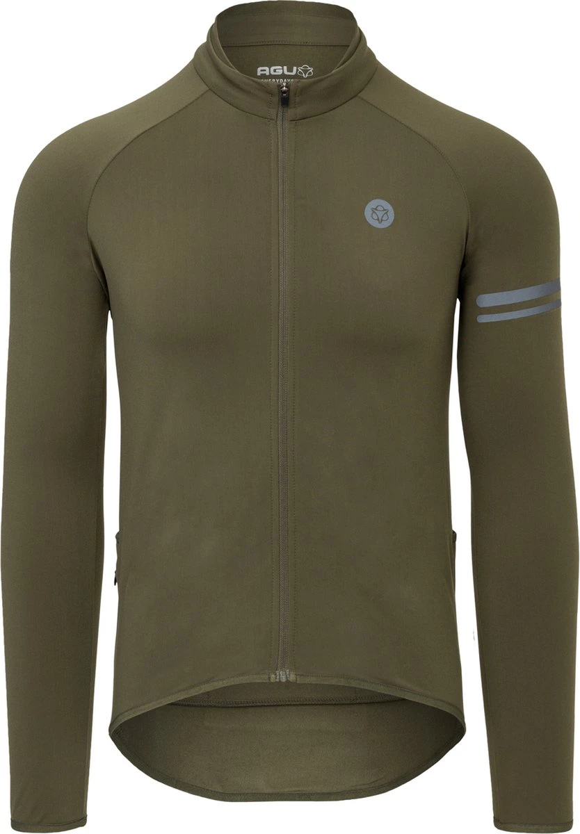 AGU Thermo Fietsshirt Lange Mouwen Essential Heren - Army Green - XL 1 AGU Thermo Fietsshirt Lange Mouwen Essential Heren - Army Green - XL