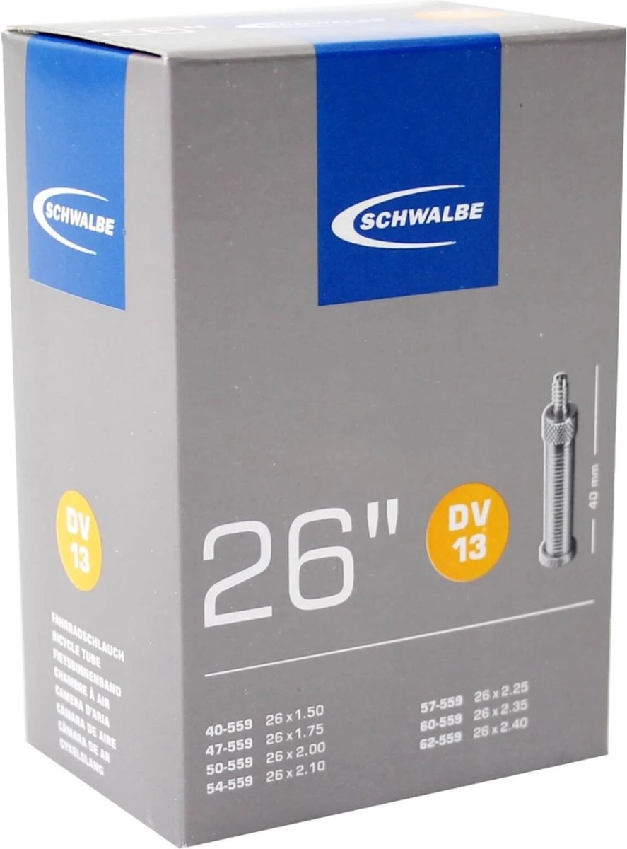 Schwalbe Binnenband - DV13 - 26 Inch X 1.50 - 2.40 - Hollands Ventiel - 40mm 1 Schwalbe Binnenband - DV13 - 26 Inch X 1.50 - 2.40 - Hollands Ventiel - 40mm
