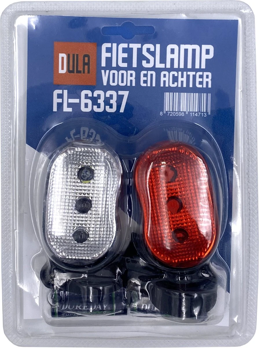 DULA Fietslamp Set Wit - Rood - Fietslampjes - Fietsverlichting - Voor En Achter - 1 Set 2 DULA Fietslamp Set Wit - Rood - Fietslampjes - Fietsverlichting - Voor En Achter - 1 Set - Afbeelding 2