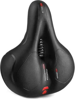 IBright Gel Fietszadel Met LED Oplaadbare Achterlicht - USB Oplaadbaar - Fietsverlichting Met 6 Functie's - Dames / Heren - Waterdicht - Gratis Zadelstrop - USB Oplaadkabel - Zwart -Fietsenwinkel 916x1200 1