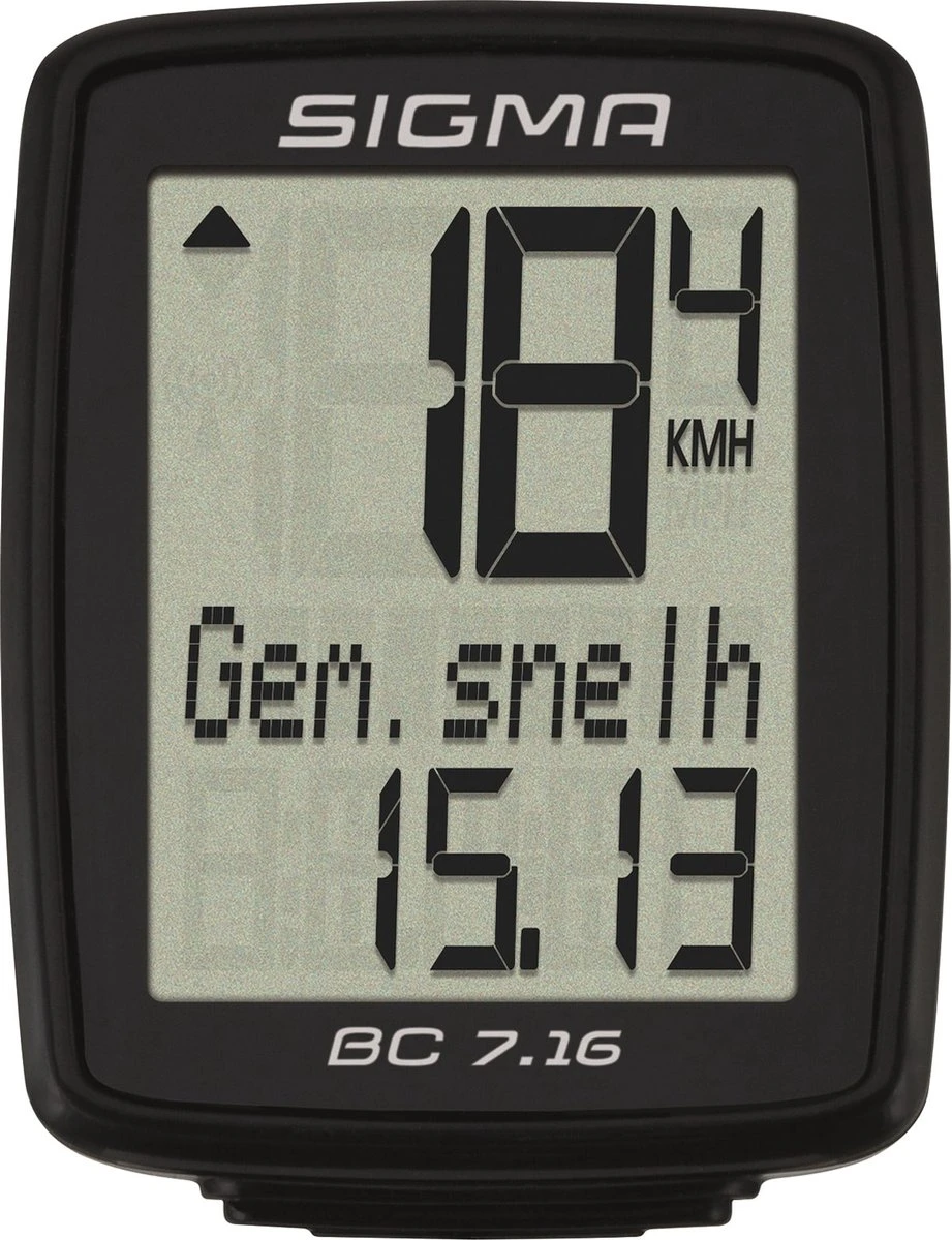 Sigma Fietscomputer BC 7.16 - Zwart 1 Sigma Fietscomputer BC 7.16 - Zwart