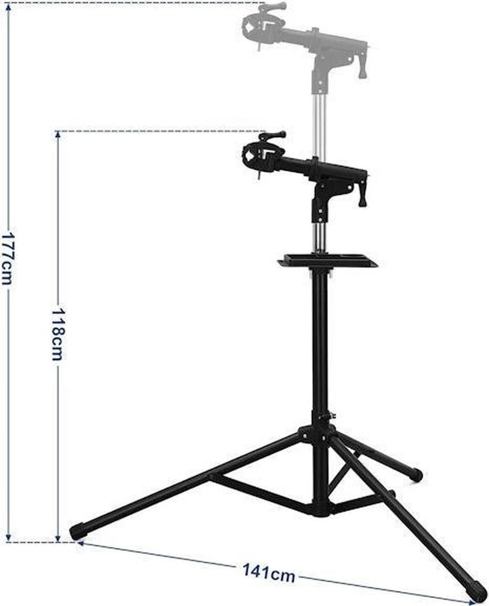 Merkloos Decopatent® PRO Montagestandaard Fiets - 360° Draaibaar - Verstelbaar + Gereedschapsbakje - Fiets Montage Reparatie Standaard 7 Merkloos Decopatent® PRO Montagestandaard Fiets - 360° Draaibaar - Verstelbaar + Gereedschapsbakje - Fiets Montage Reparatie Standaard - Afbeelding 7