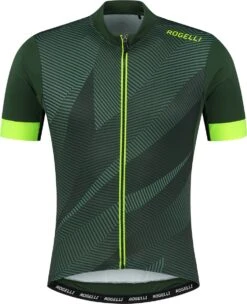 Rogelli Dusk - Fietsshirt Korte Mouwen - Heren - Maat XL - Groen, Fluor-Geel