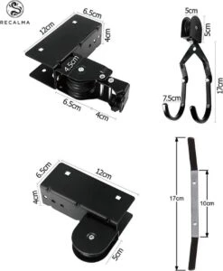 Recalma Fietslift - 60 Kg Draagkracht - Fietstakel - Universeel Ophangsysteem - Elektrische Fiets - Zwart -Fietsenwinkel 988x1200
